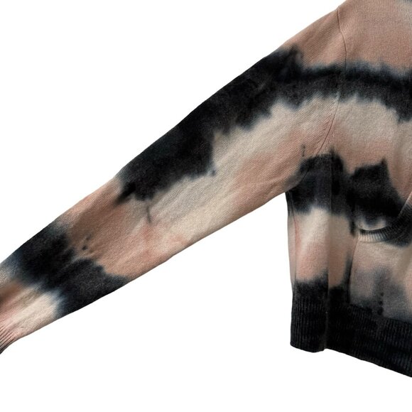 Crush Tie Dye Cashmere Rio Crop Pink Blue Full Zip Hoodie Sweater Womens Size 4 - Picture 2 of 6